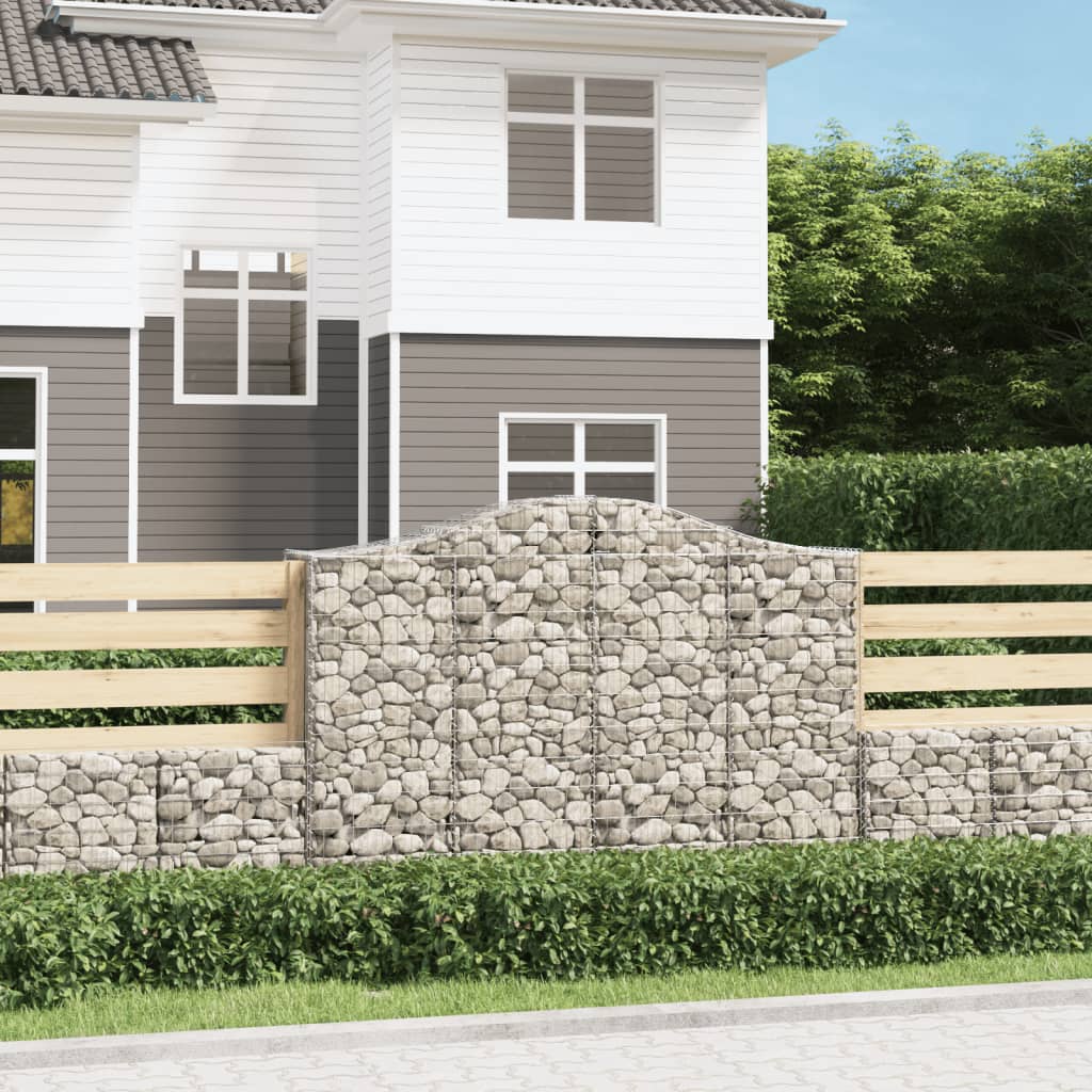 Arched Gabion Baskets 10 pcs 200x50x140/160 cm Galvanised Iron - The Home Maker