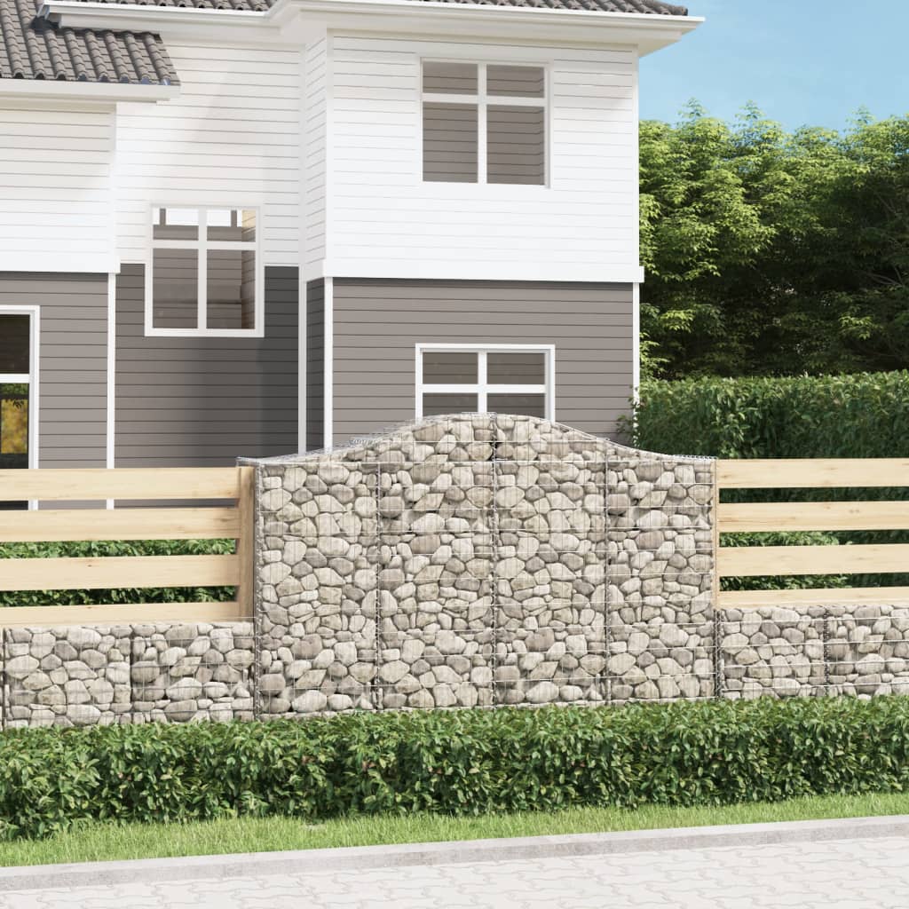 Arched Gabion Baskets 20 pcs 200x50x140/160 cm Galvanised Iron - Style and Chic