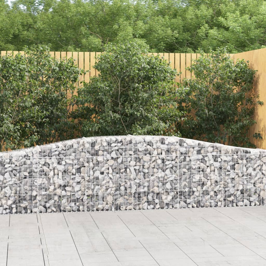 Arched Gabion Baskets 10 pcs 400x30x60/80 cm Galvanised Iron - Millennium Furniture