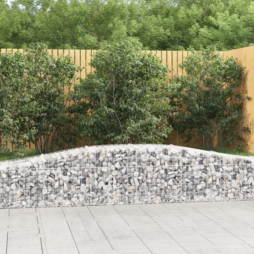 Arched Gabion Baskets 10 pcs 400x50x40/60 cm Galvanised Iron - Unbeatable Bargains