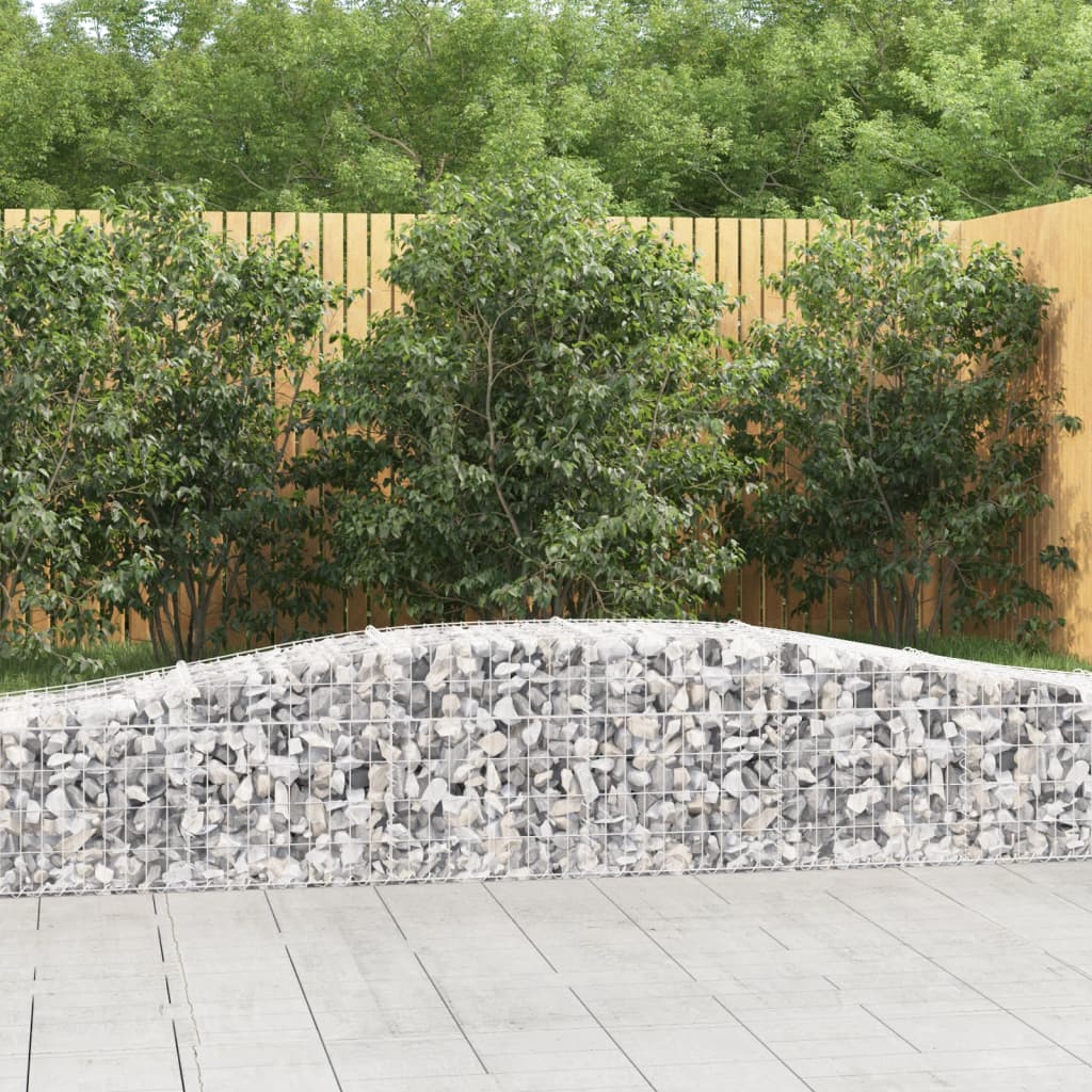 Arched Gabion Baskets 25 pcs 400x50x40/60 cm Galvanised Iron - The Home Maker