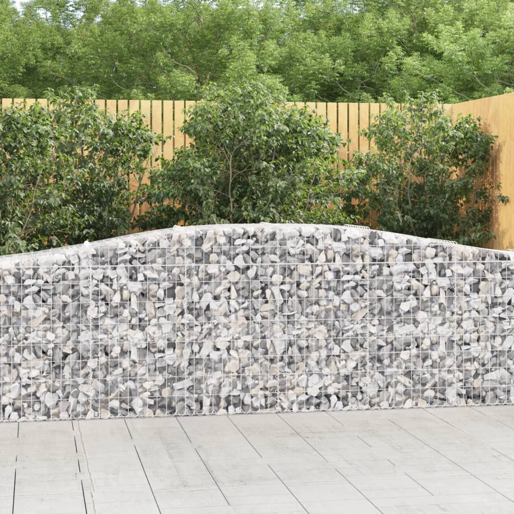 Arched Gabion Baskets 7 pcs 400x50x80/100 cm Galvanised Iron - Merlin Deals