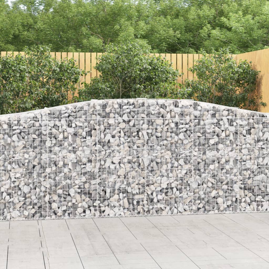 Arched Gabion Baskets 25 pcs 400x50x100/120 cm Galvanised Iron - Unbeatable Bargains