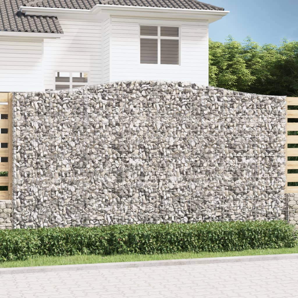 Arched Gabion Baskets 4 pcs 400x50x220/240 cm Galvanised Iron - Style and Chic