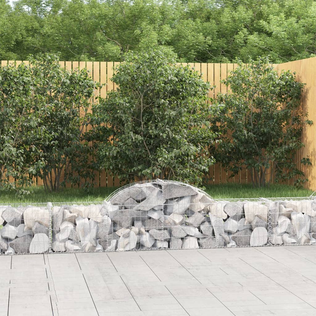 Arched Gabion Baskets 11 Pcs 200x30x40/60cm Galvanised Iron - Direct Imports
