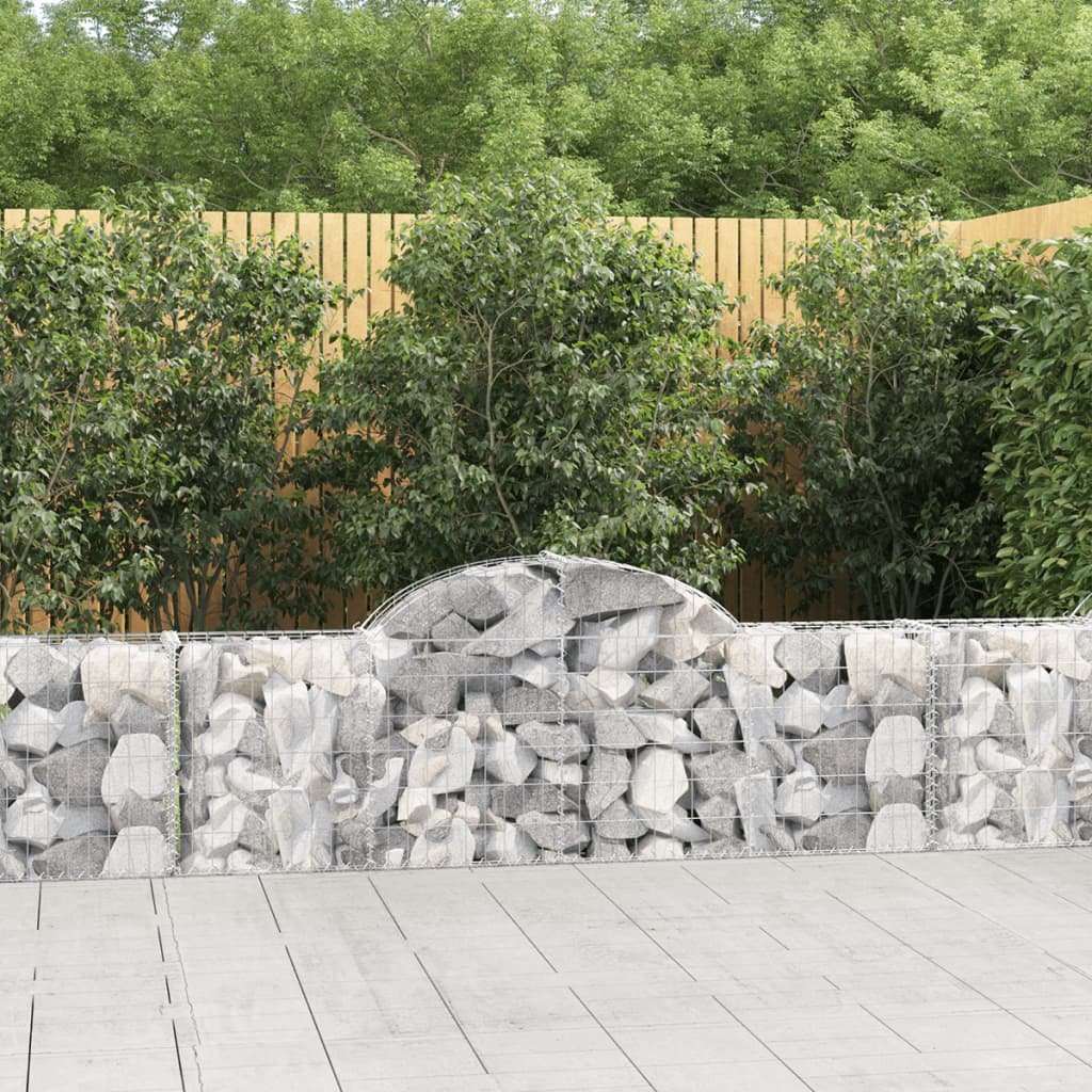 Arched Gabion Baskets 20 pcs 200x30x60/80 cm Galvanised Iron - Style and Chic