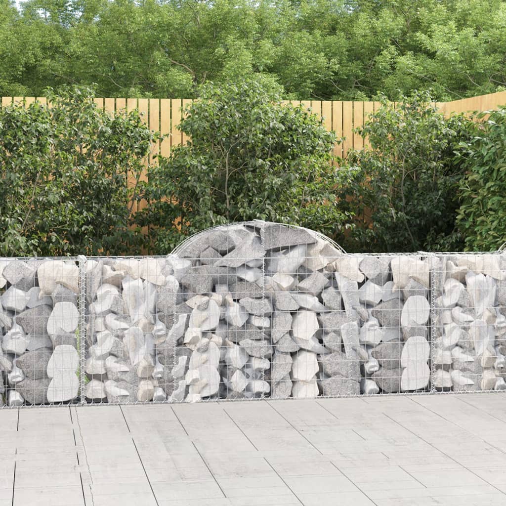 Arched Gabion Baskets 18 pcs 200x30x80/100 cm Galvanised Iron - The Home Maker