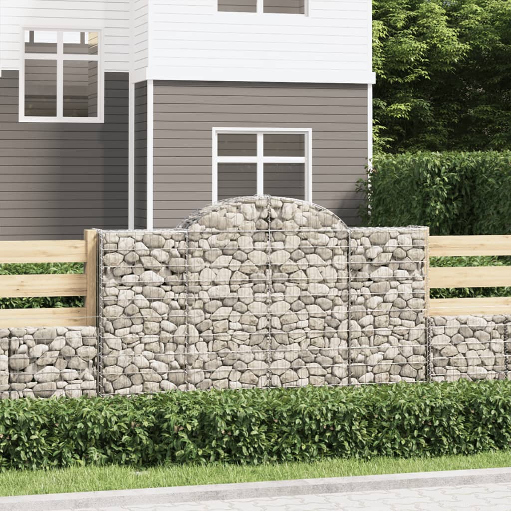Arched Gabion Baskets 30 Pieces 200x30x120/140 cm Galvanised Iron - Brittle & Co