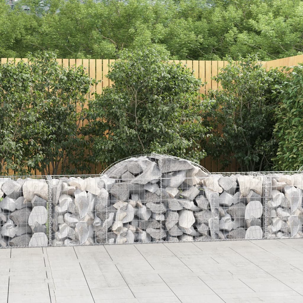 Arched Gabion Baskets 25 pcs 200x50x60/80 cm Galvanised Iron - Style and Chic