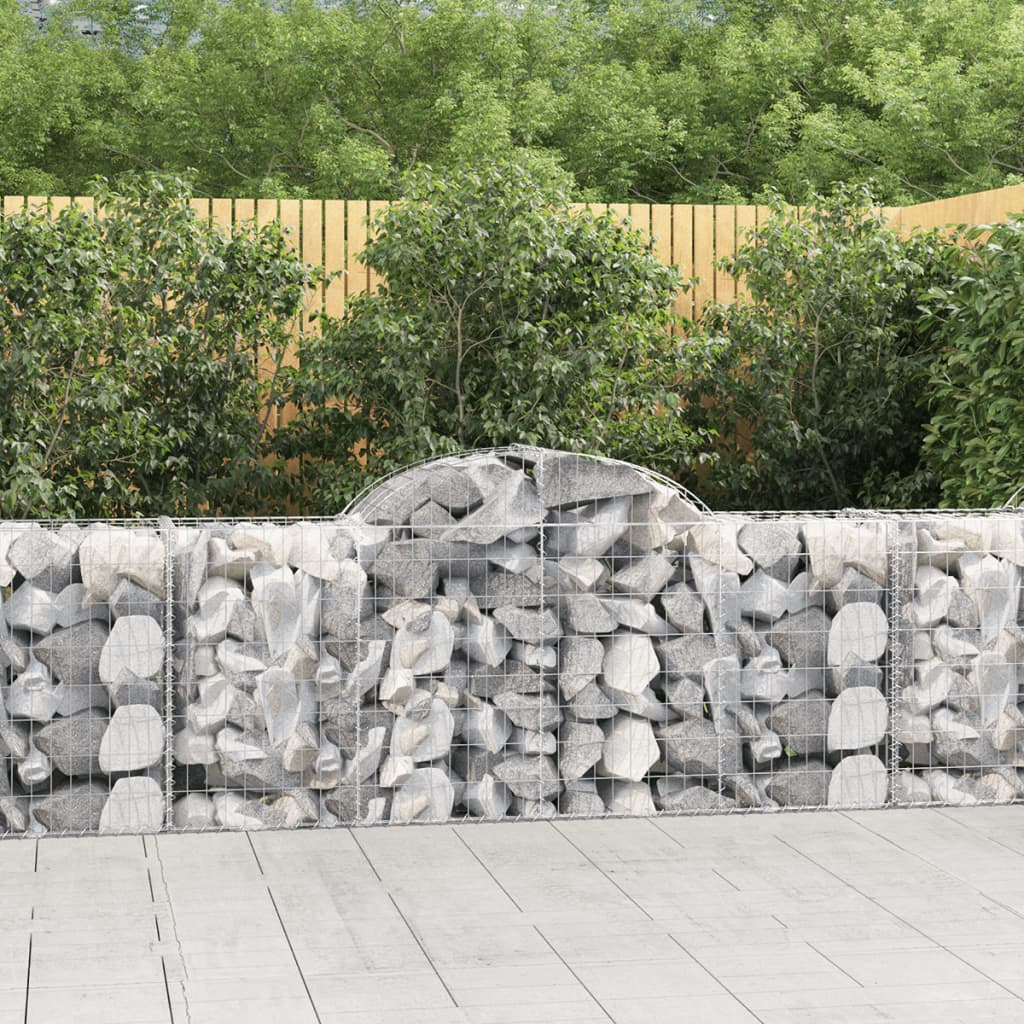 Arched Gabion Baskets 11 pcs 200x50x80/100 cm Galvanised Iron - Merlin Deals