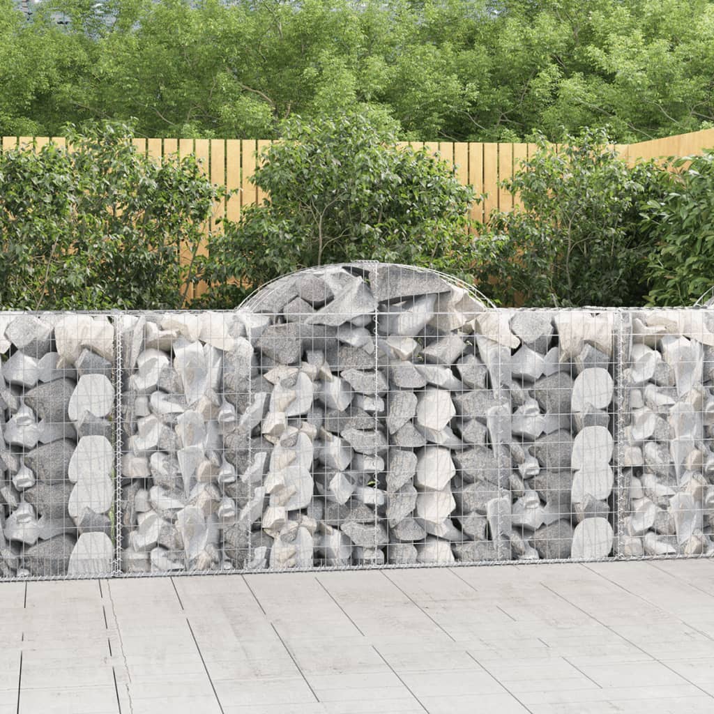 Arched Gabion Baskets 50 pcs 200x50x100/120 cm Galvanised Iron - Style and Chic