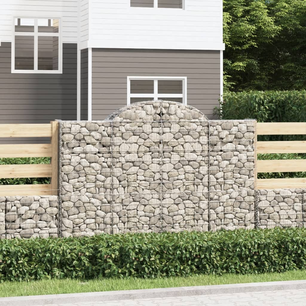 Arched Gabion Baskets 10 pcs 200x50x140/160 cm Galvanised Iron - Style and Chic