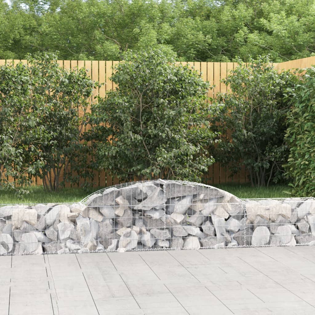 Arched Gabion Baskets 11 pcs 300x30x40/60 cm Galvanised Iron - Style and Chic