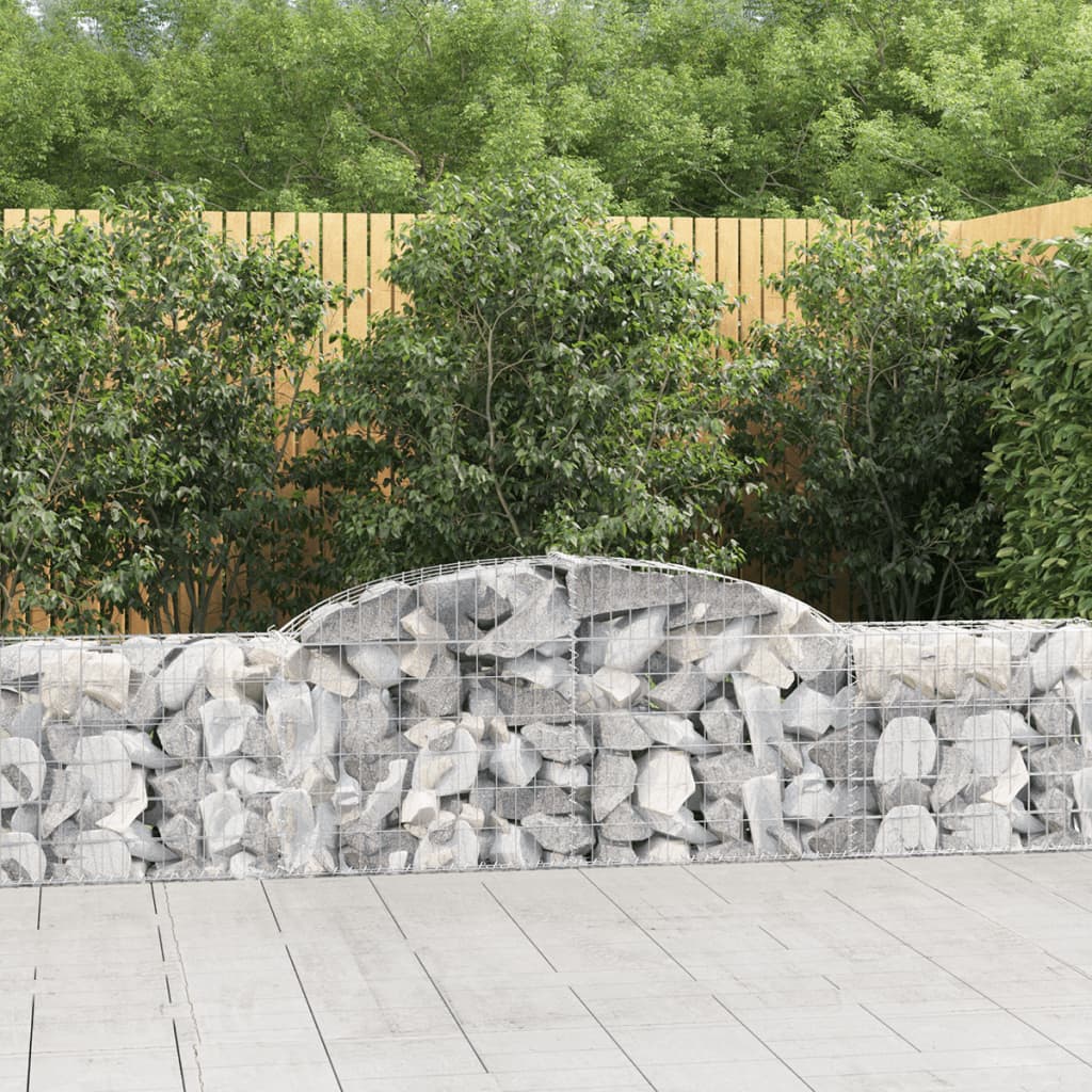 Arched Gabion Baskets 8 pcs 300x30x60/80 cm Galvanised Iron - Merlin Deals