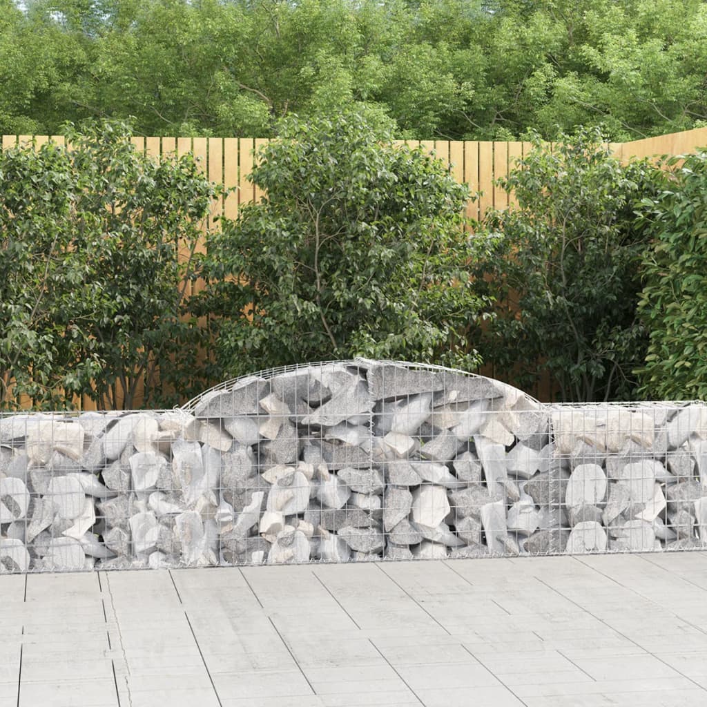 Arched Gabion Baskets 12 Pieces 300x30x60/80 cm Galvanised Iron - Merlin Deals