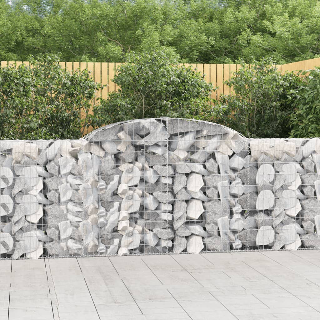 Arched Gabion Baskets 13 pcs 300x30x100/120 cm Galvanised Iron - Unbeatable Bargains