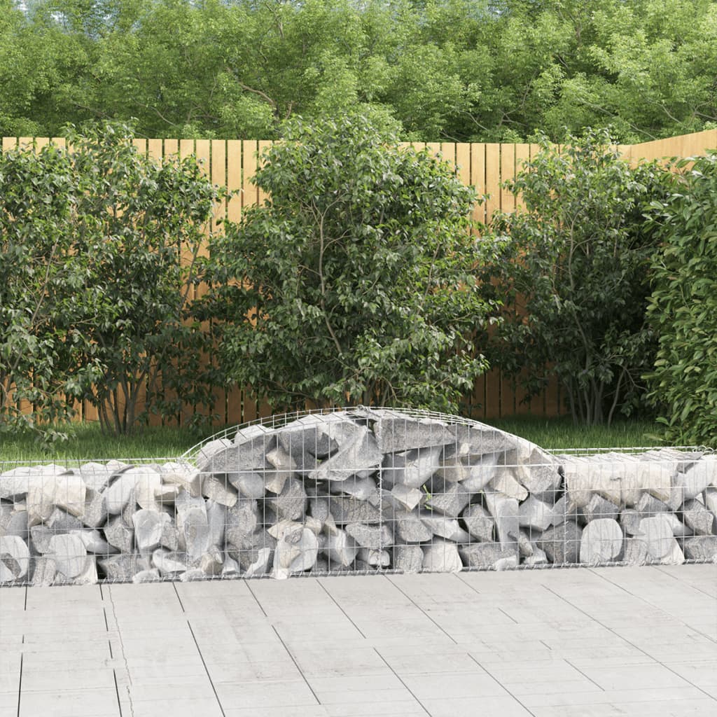 Arched Gabion Baskets 17 pcs 300x50x40/60 cm Galvanised Iron - Unbeatable Bargains