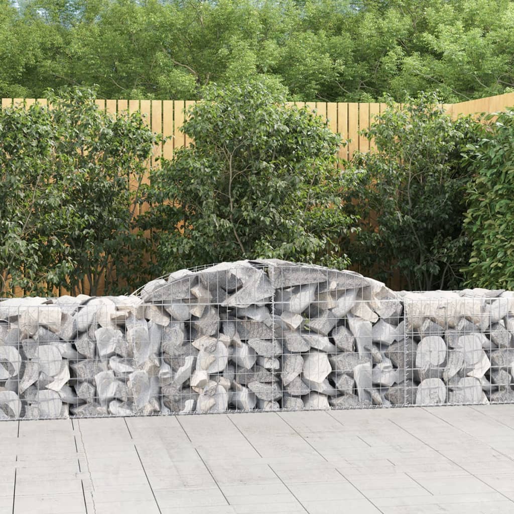 Arched Gabion Baskets 17 pcs 300x50x60/80 cm Galvanised Iron - Merlin Deals