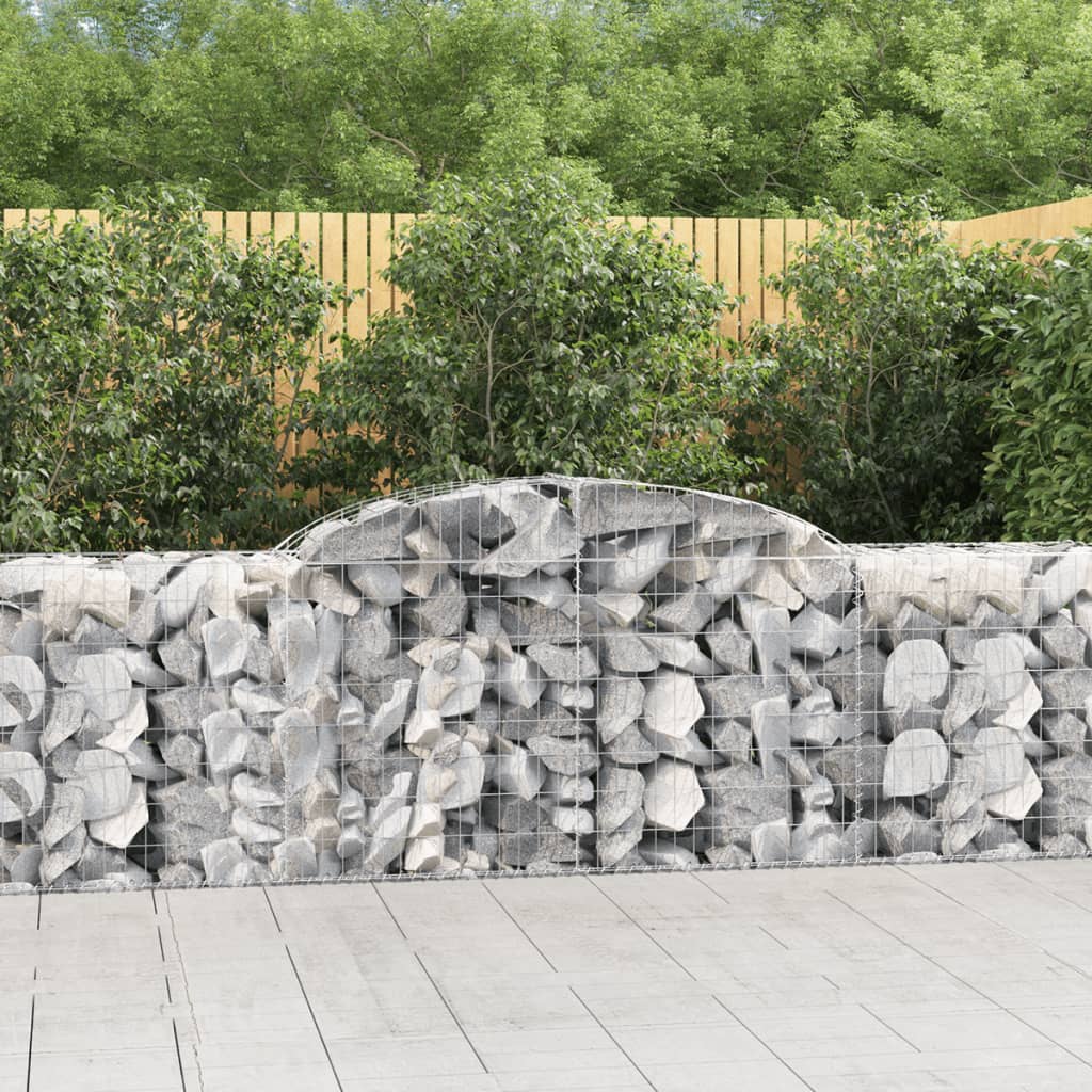 Arched Gabion Baskets 20 pcs 300x50x80/100 cm Galvanised Iron - Unbeatable Bargains