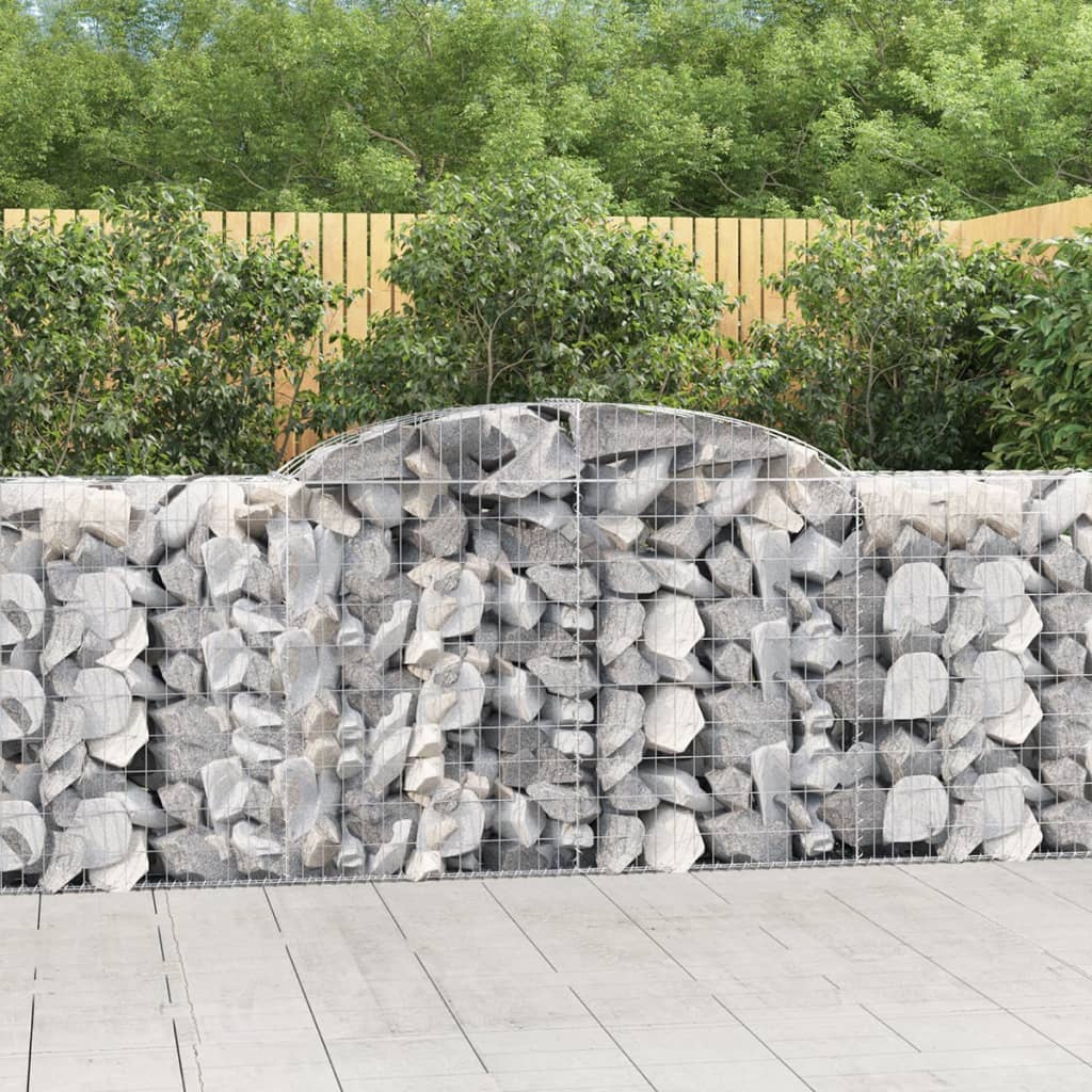 Arched Gabion Baskets 10 pcs 300x50x100/120 cm Galvanised Iron - Tyrell & Tyrell