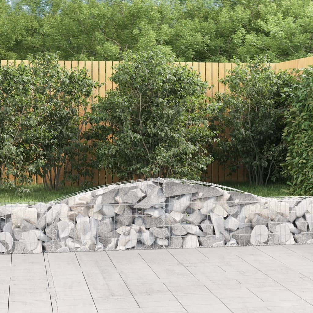 Arched Gabion Baskets 15 pcs 400x30x40/60 cm Galvanised Iron - Style and Chic