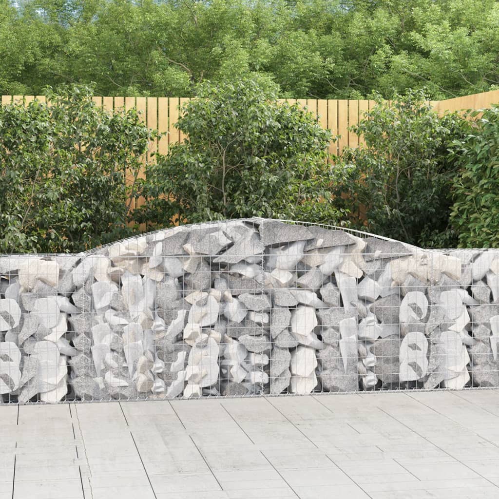 Arched Gabion Baskets 7 pcs 400x30x80/100 cm Galvanised Iron - Merkel Designers