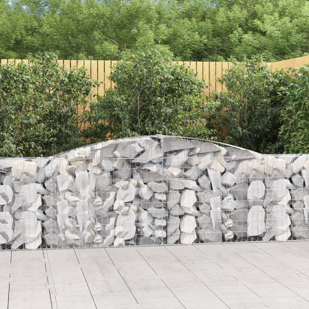 Arched Gabion Baskets 25 pcs 400x30x100/120 cm Galvanised Iron - Unbeatable Bargains