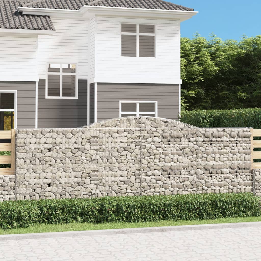 Arched Gabion Baskets 5 pcs 400x30x140/160 cm Galvanised Iron - Style and Chic