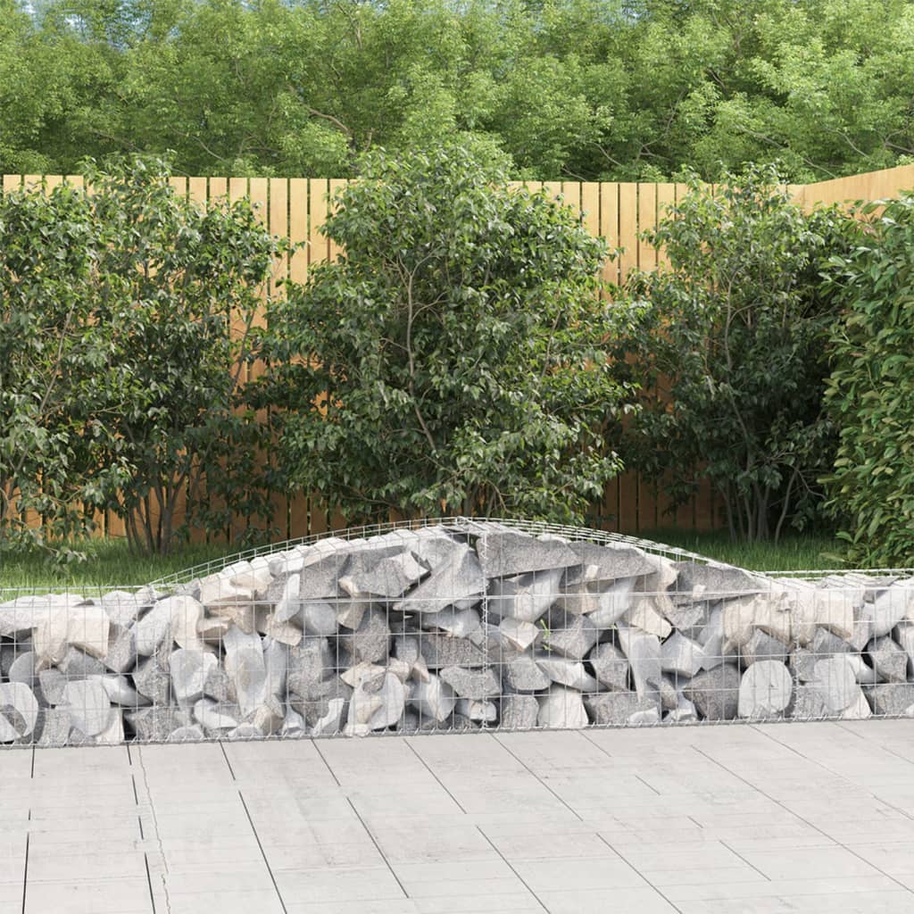 Arched Gabion Baskets 10 pcs 400x50x40/60 cm Galvanised Iron - Style and Chic