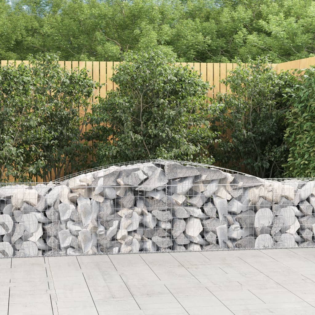 Arched Gabion Baskets 10 pcs 400x50x60/80 cm Galvanised Iron - Style and Chic