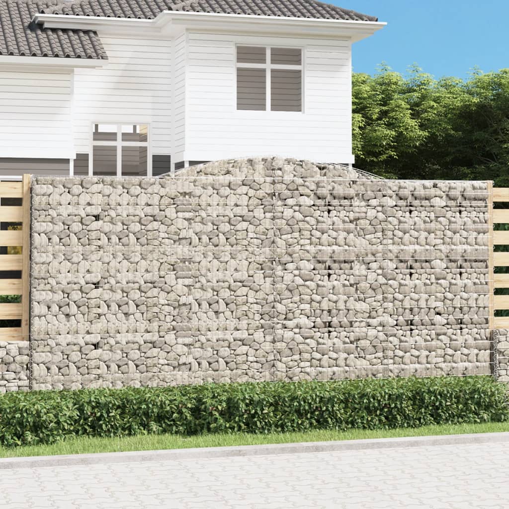 Arched Gabion Baskets 10 Pcs 400x50x200/220cm Galvanised Iron - Merkel Designers