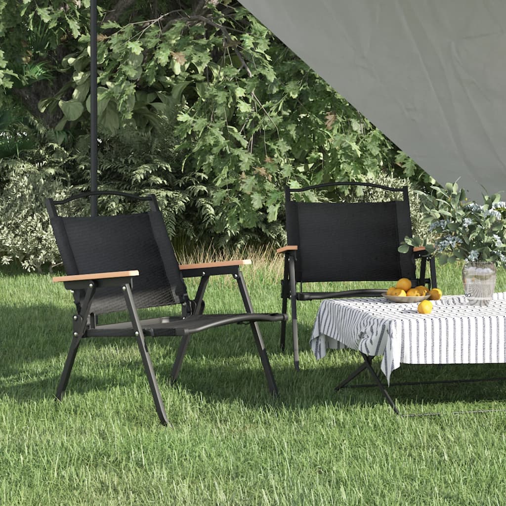 Camping Chairs 2 pcs Black 54x43x59cm Oxford Fabric - Merkel Designers