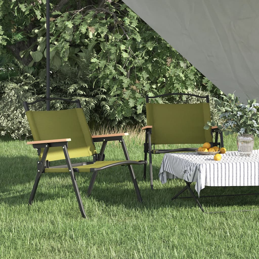 Camping Chairs 2 pcs Green 54x43x59cm Oxford Fabric - Tyrell & Tyrell