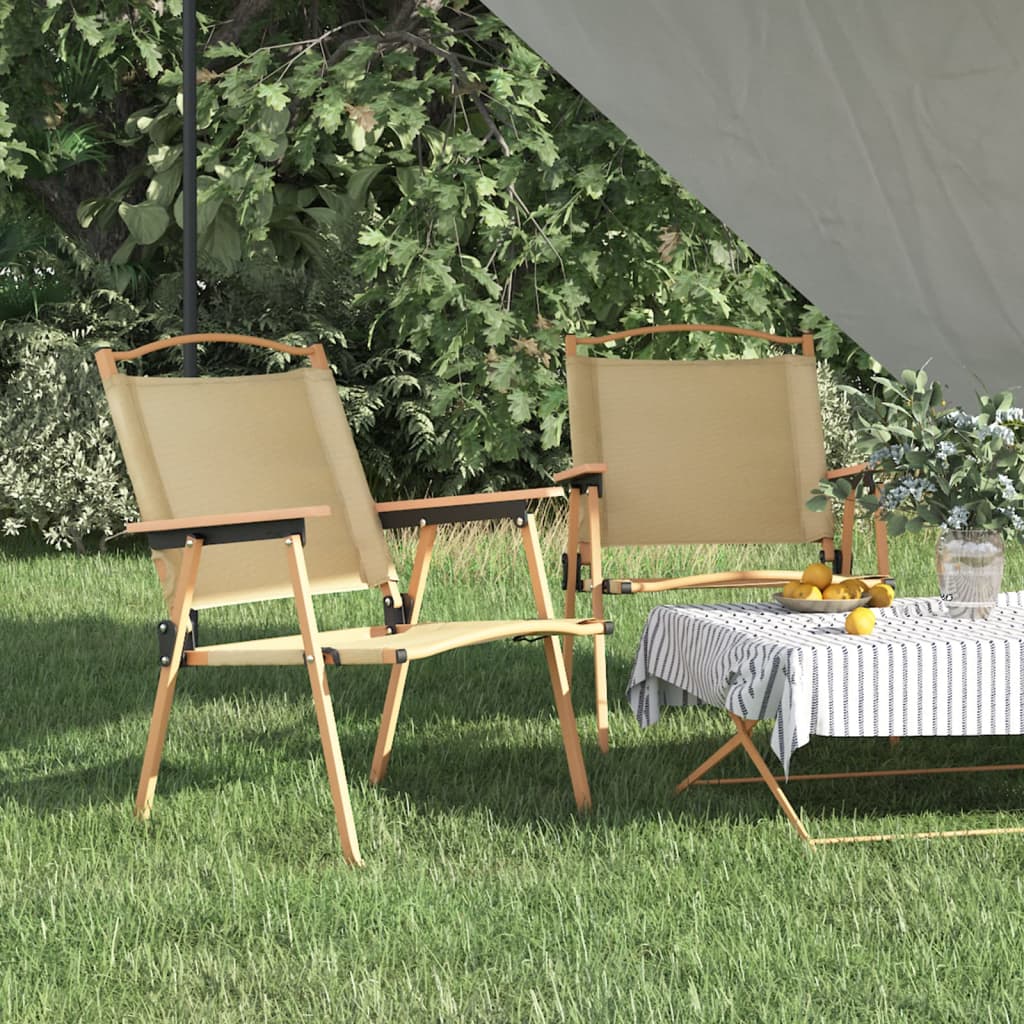 Camping Chairs 2 pcs Beige 54x55x78 cm Oxford Fabric - Style and Chic