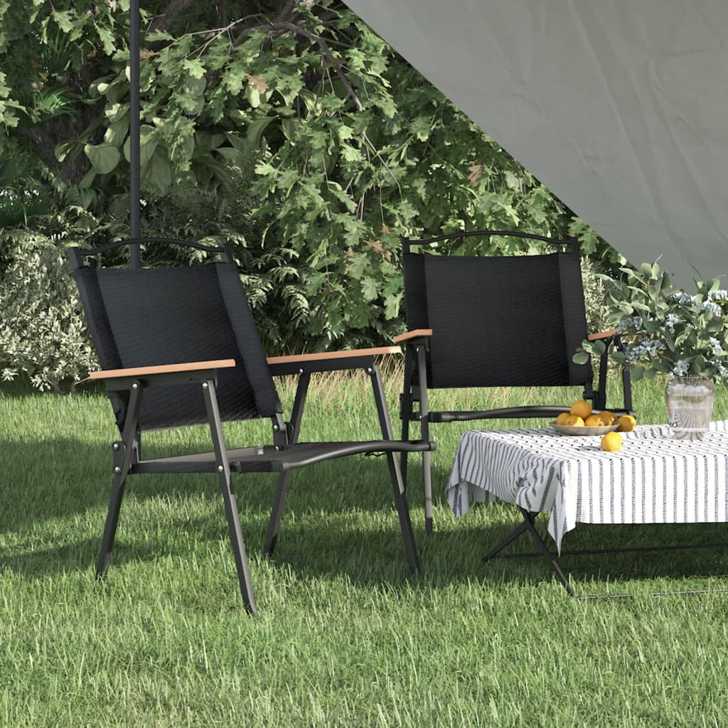 Camping Chairs 2 pcs Black 54x55x78 cm Oxford Fabric - Millennium Furniture