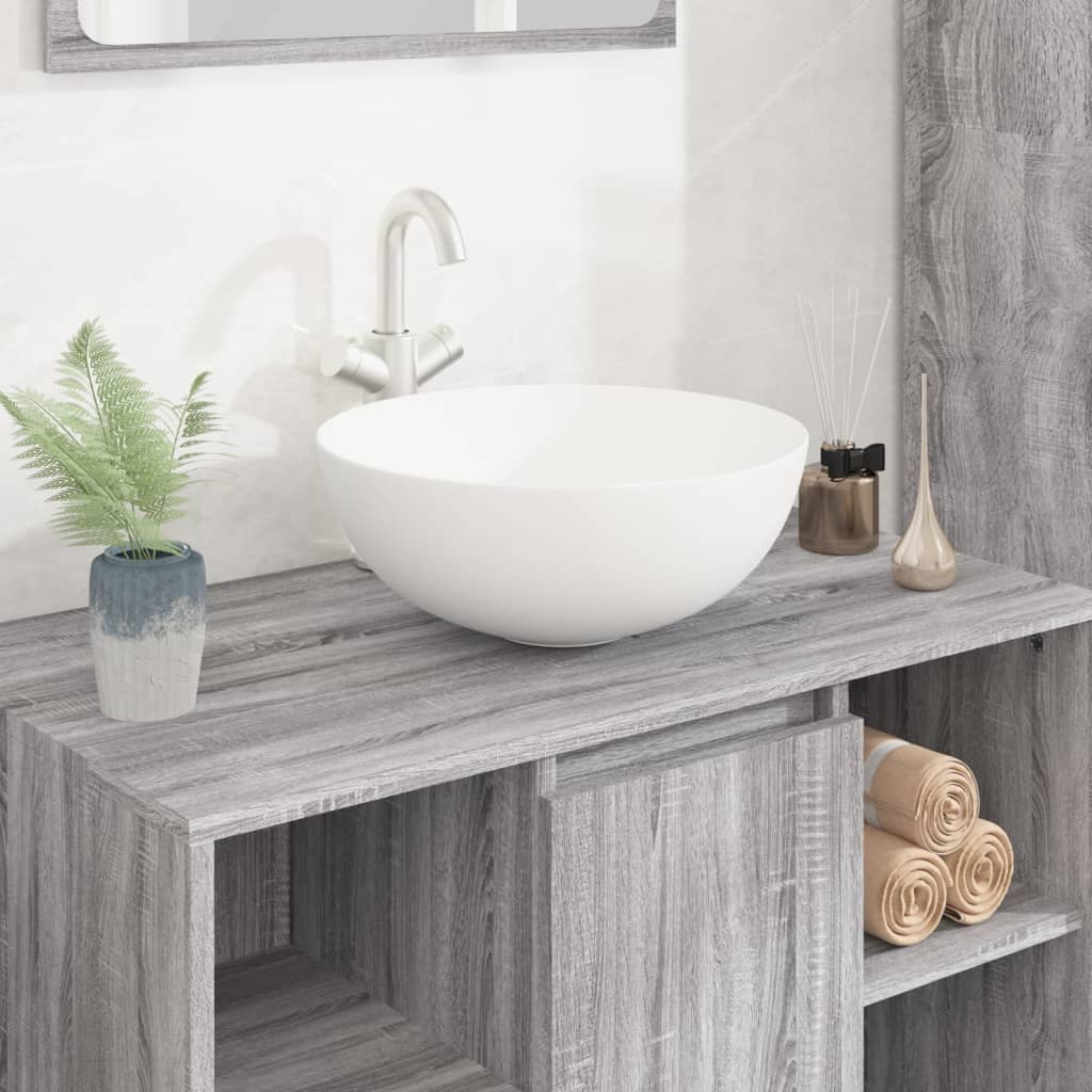 Wash Basin White 36x15 cm Ceramic Round - Merlin Deals