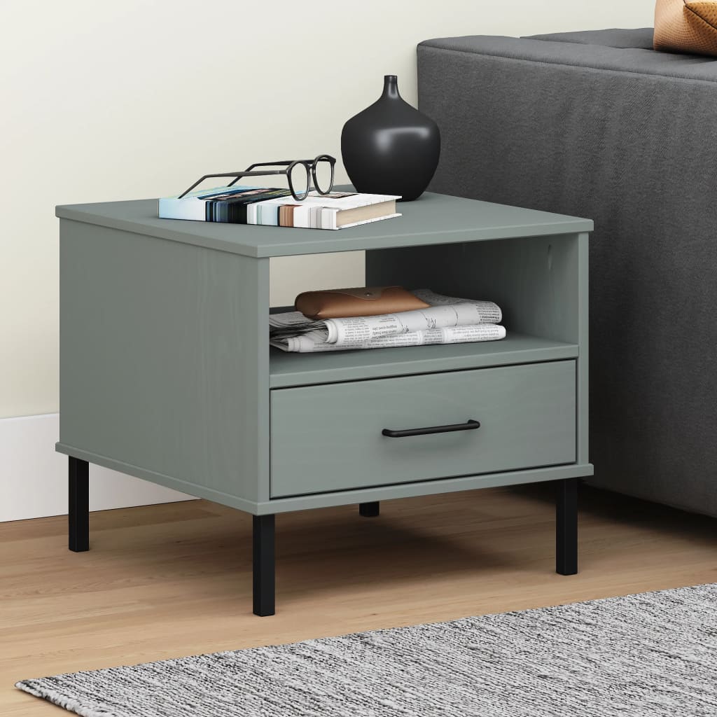 Bedside Table - Felic Nightstand Grey 50cm - The Home Maker