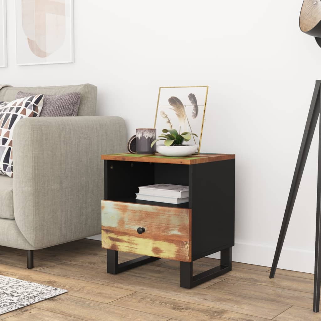 Bedside Table - CLARA Nightstand Mixed Finish 40cm - Style and Chic