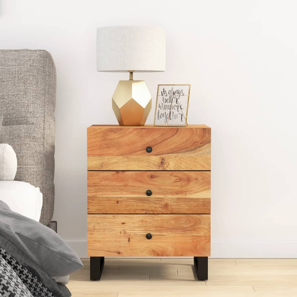 Bedside Table - BURLINGTON Liv Nightstand Natural 50cm - Merlin Deals