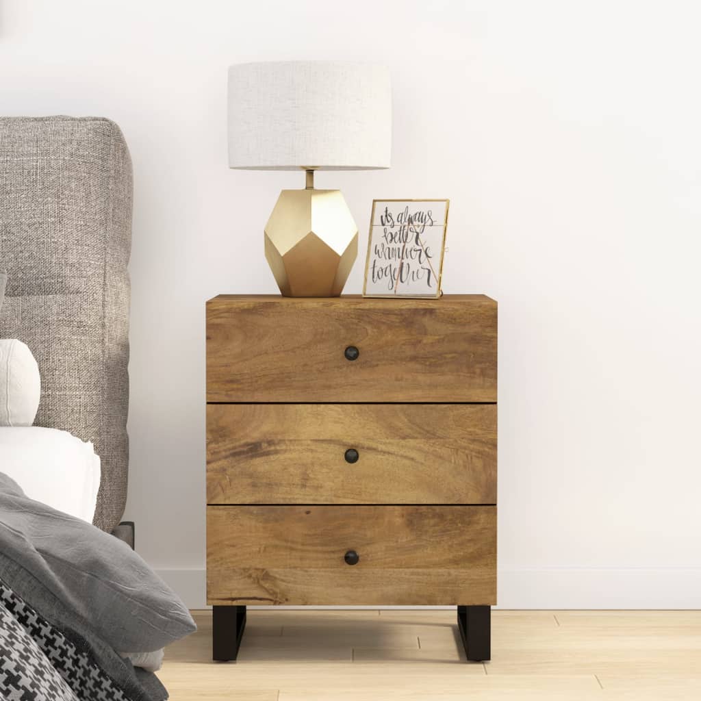 Bedside Table - CALGARY Ray Nightstand Honey Brown 50cm - Merkel Designers