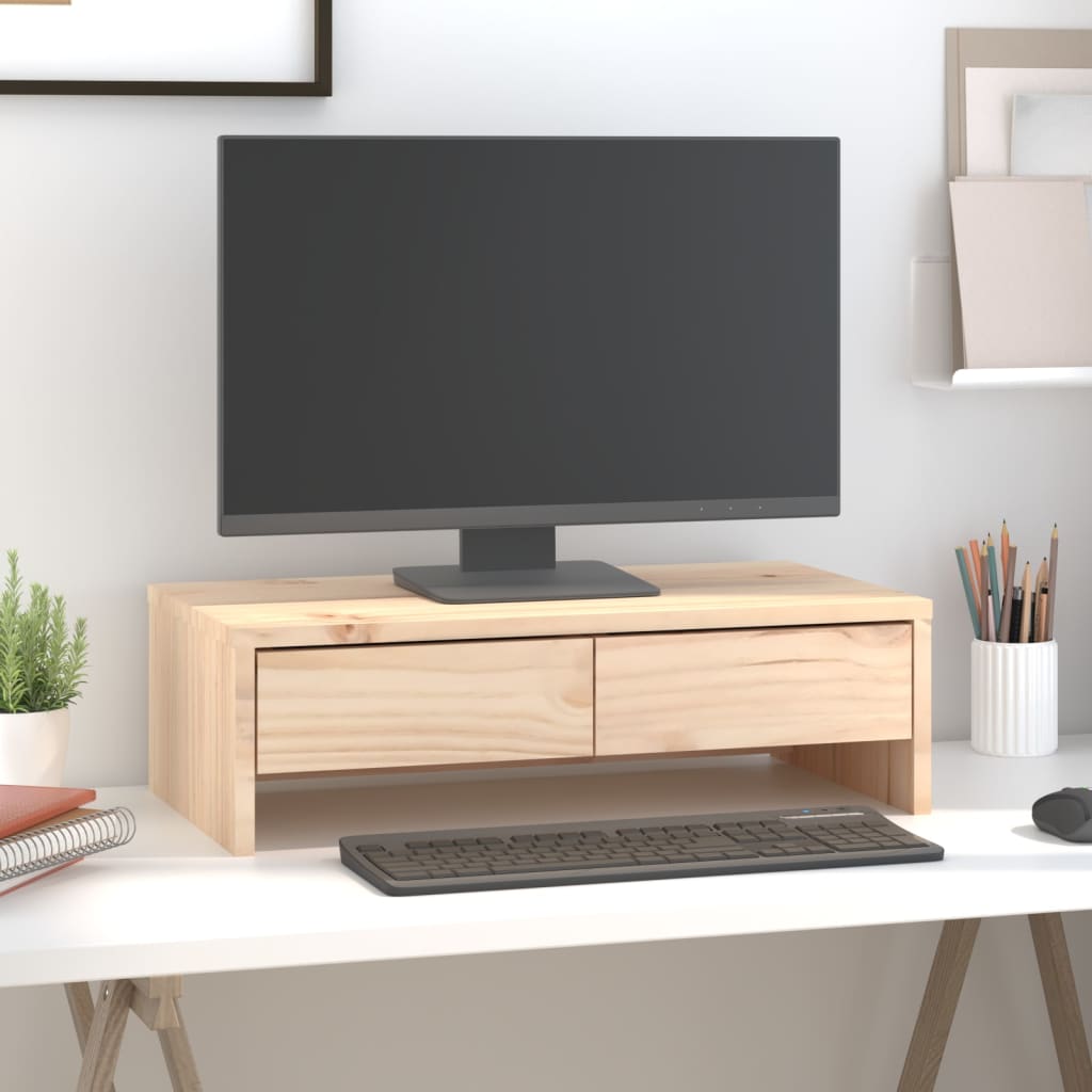 Monitor Stand 50x27x15 cm Solid Wood Pine - Unbeatable Bargains