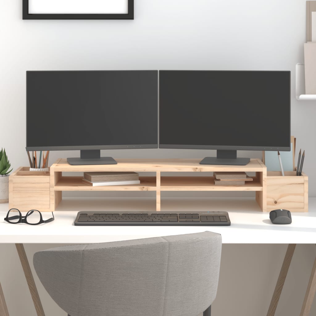 Monitor Stand 100x27.5x15 cm Solid Wood Pine - Tyrell & Tyrell