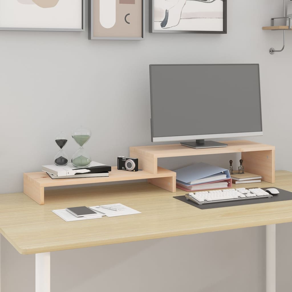 Monitor Stand (52-101)x22x14 cm Solid Wood Pine - Brittle & Co