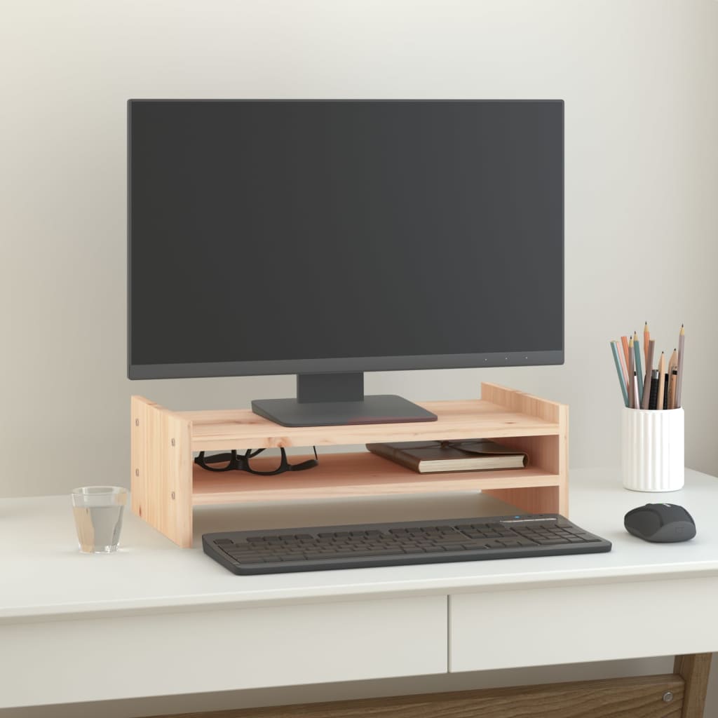 Monitor Stand 50x27x15 cm Solid Wood Pine - R and M Furniture