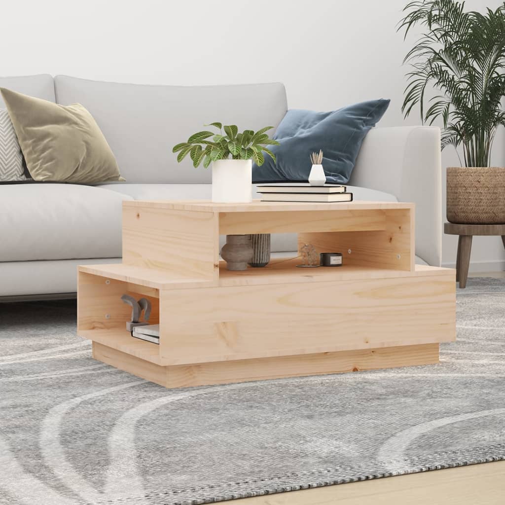 Coffee Table 80x55x40.5 cm Solid Wood Pine - Style and Chic