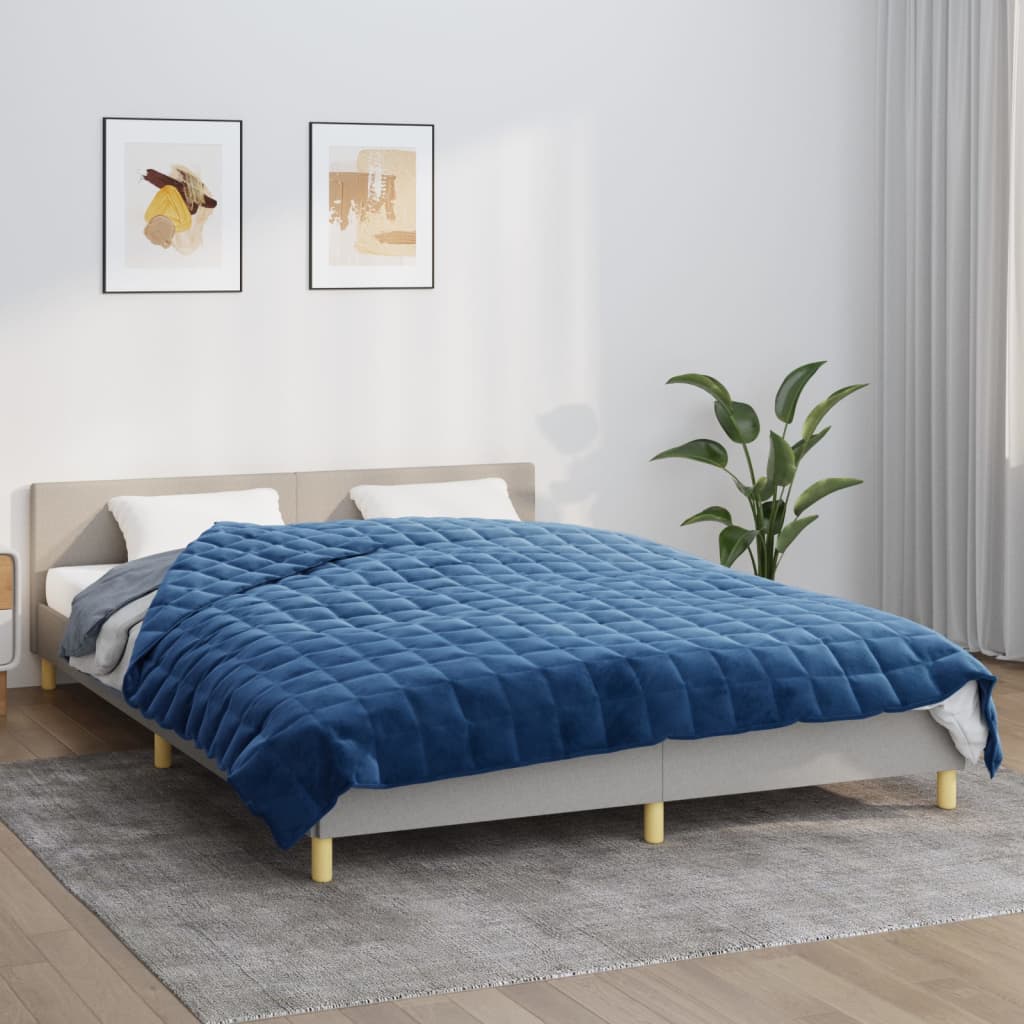 Weighted Blanket Blue 220x235 cm King 15 kg Fabric - Direct Imports