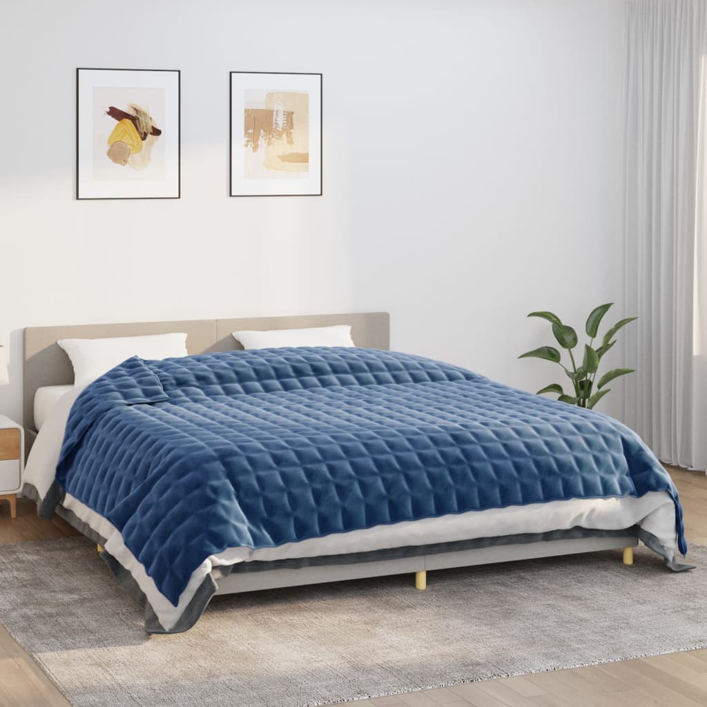 Weighted Blanket Blue 235x290 cm 15 kg Fabric - Merkel Designers