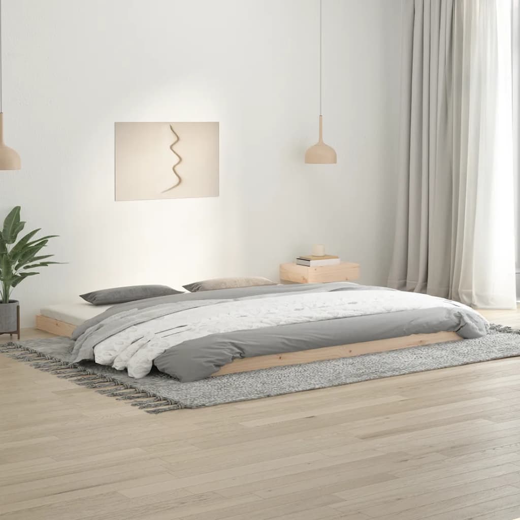 Bed Frame 200x200 cm Solid Wood Pine - Merlin Deals