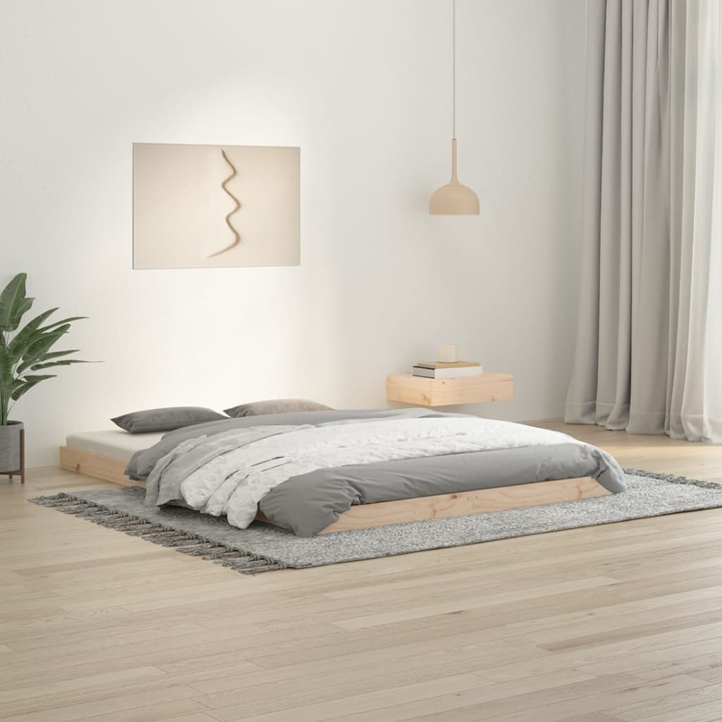 Bed Frame 135x190 cm Double Wood Pine - Design Hut