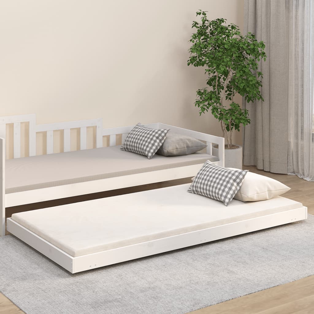 Bedframe White 80x200cm Solid Wood Pine - Casper Homes